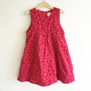 Oilily Girls Size 6 116 cm Sleeveless Dress Pink Red Polka Dot Party Dressy